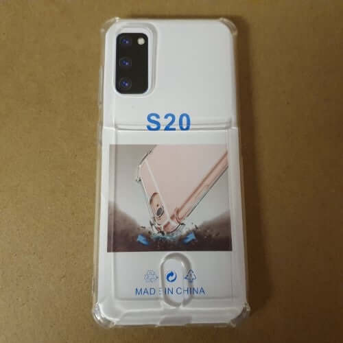 Soft TPU Clear Case With Card Slot - For Samsung S20 - mosaccessories